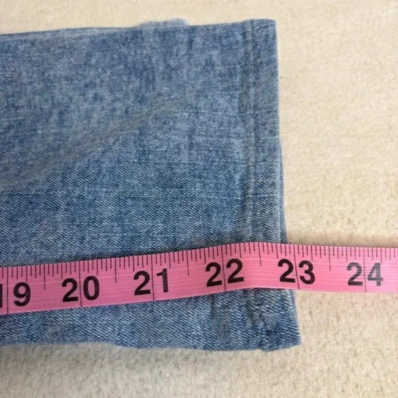Abercrombie Kids Girls High Rise Straight Jeans Denim Patch Size 9/10 - Picture 10 of 10